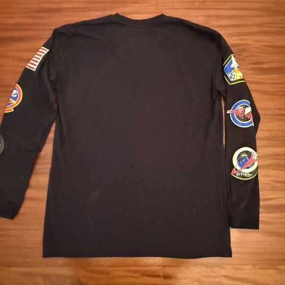 NASA Chemistry T-shirt Men‎ Large Graphic Patches Black Long Sleeve Cotton Blend - Picture 4 of 6